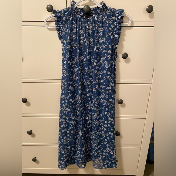 Banana Republic Blue Floral Dress Size 0 - Picture 4 of 8